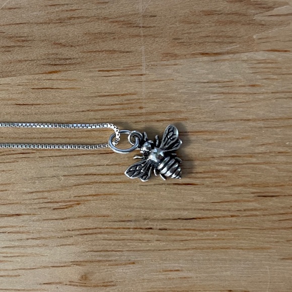Silver Bee Necklace and Matching Earrings - Picture 2 of 4